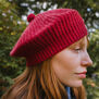 Poppy red lambswool beret