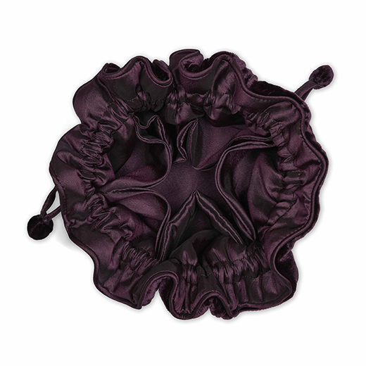 Purple velvet jewellery pouch