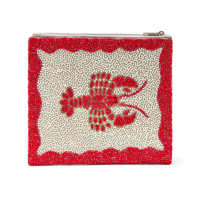 Lobster beaded clutch bag