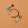 Blue hand brass earrings by Sibilia