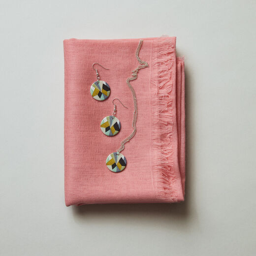 Art Deco ceramic hook earrings