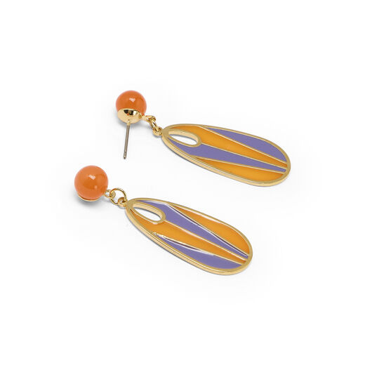 Art Deco orange and purple earrings