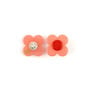 Peach retro floral earrings