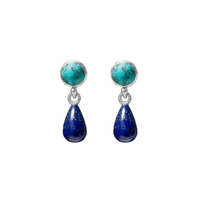 Turquoise and lapis earrings by Mirabelle