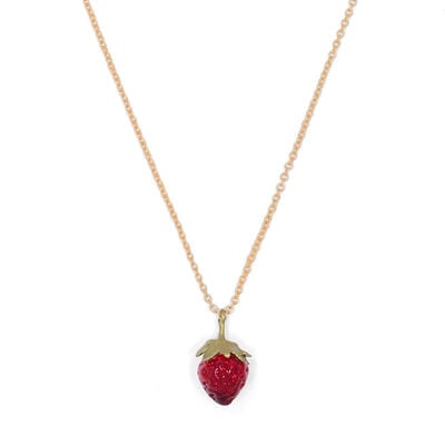 Strawberry pendant necklace by Michael Michaud
