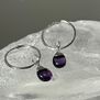 Amethyst hoop earrings by Mirabelle