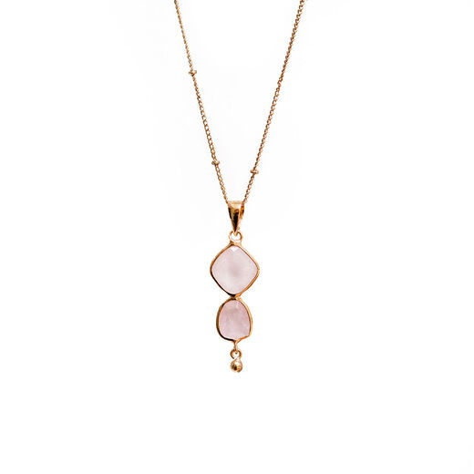 Rose quartz pendant necklace by Mirabelle