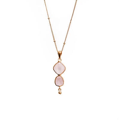 Rose quartz pendant necklace by Mirabelle