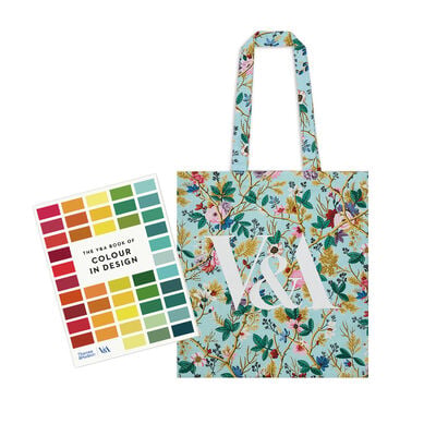 The V&A Book of Colour in Design & V&A Turquoise Chintz tote bag