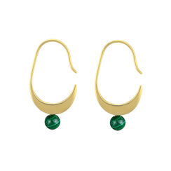 Crescent malachite earrings by Mounir