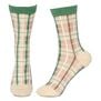 Green check sheer socks