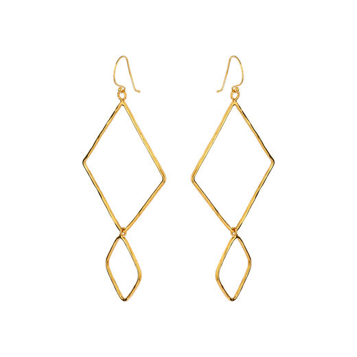 Double hex Fair Trade hook earrings by Mirabelle