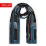 Blue stripe clamp dye silk scarf&nbsp;
