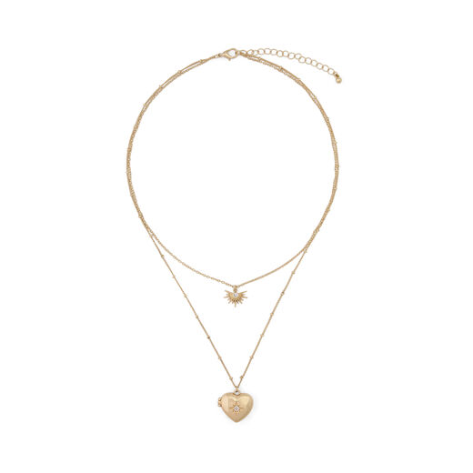 Heart locket pendant necklace