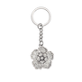 Metal keyring featuring a flower diamond design