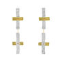 Mixed metal double cross earrings by Kate Trouw