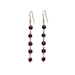 Garnet rosary hook earrings by Mirabelle
