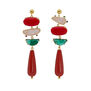 Pink quartz drop earrings by Katerina Psoma