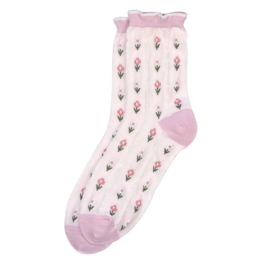 Pink floral socks