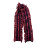 A woollen pattern scarf made with pink and burgundy yarns.