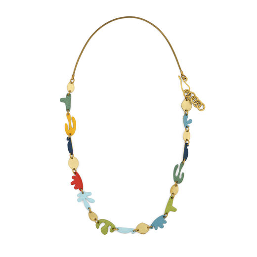Coral reef brass statement necklace by Sibilia