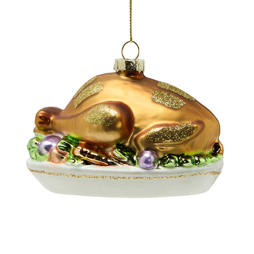 Glass turkey Christmas decoration