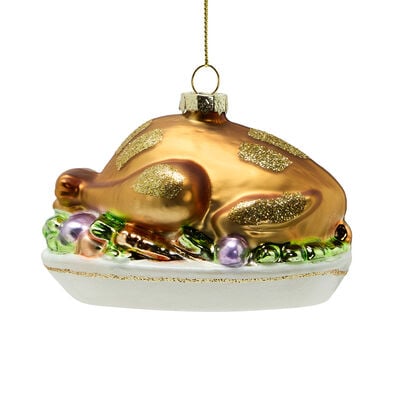 Glass turkey Christmas decoration