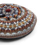 Grey and brown wool beret