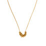 A gold chain necklace featuring a beaded pendant.