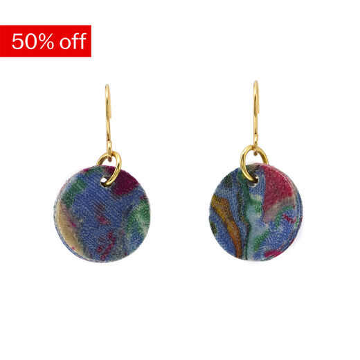 Marbled round Textile Conservation earrings by Re_considered