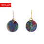 Marbled round Textile Conservation earrings by Re_considered