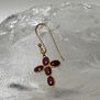 Garnet cross hook earrings by Mirabelle