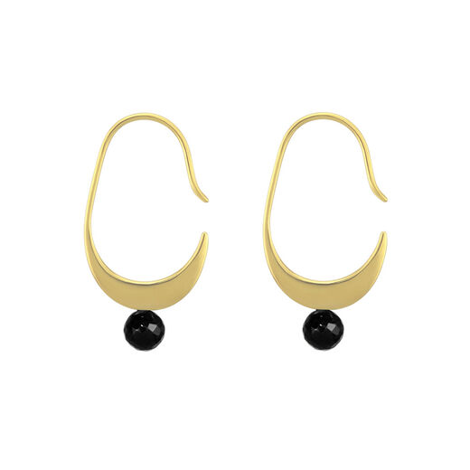 Crescent black onyx earrings by Mounir