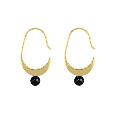 Crescent black onyx earrings by Mounir