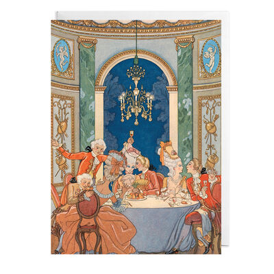 Festive dinner Christmas cards (pack of 8)