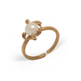 Gold plated bronze ring featuring a freshwater pearl