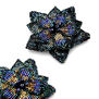 Floral beadwork earrings by Olivia Dar