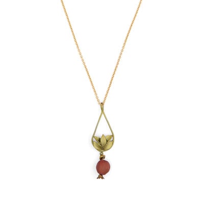 Pomegranate teardrop necklace by Michael Michaud