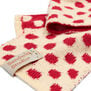 Red and white dotty cotton scarf