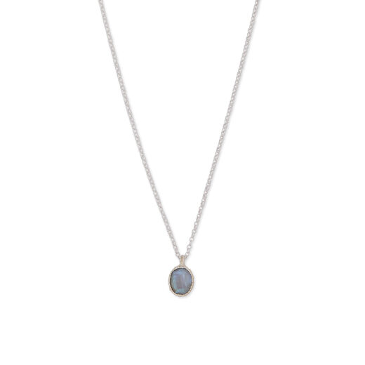 Silver necklace with moonstone pendant