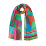 Multicolour scarf with geometrical circle pattern  