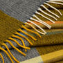 Yellow and charcoal wool scarf