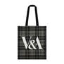 Grey plaid tote bag