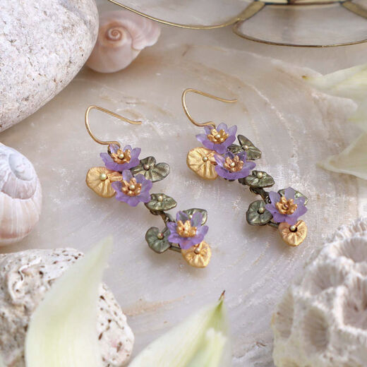 Giverny waterlily hook earrings by Michael Michaud