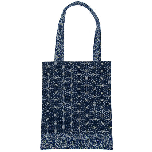Indigo geometric tote bag