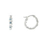 Blue topaz silver hoop earrings by SWEETLIMEJUICE