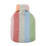 Rainbow stripe wool hot water bottle cover