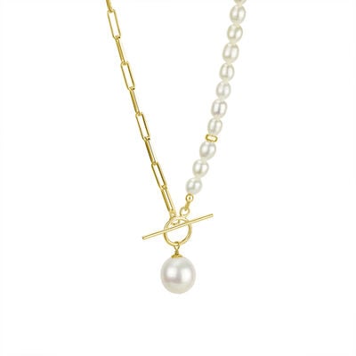 Baroque pearl toggle necklace by Mounir