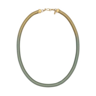 Gold and green gradient short necklace by Sarah Cavender