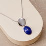 Blue glass stone necklace by Fo.Be